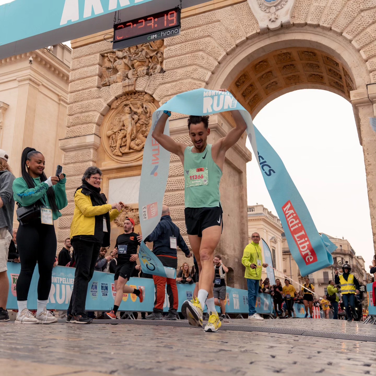 Montpellier Run Festival - Arrivée du 1er marathonien